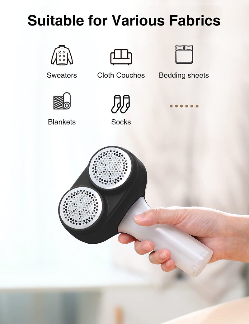 VASSON Fabric Shaver  Electric Lint Remover  Rechargeable Lint Shaver  Sweater Shavers to Remove Pilling  Large Fuzz Remover for Clothes Couch Furniture (Black) - Image 5